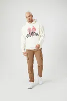 Men Sensational Flaming Heart Hoodie in Cream, XXL