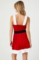 Women's Santa Pom Mini Dress Red