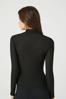 Women's Fitted Turtleneck Top Black