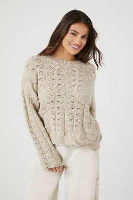 Women's Open-Knit Drop-Sleeve Sweater