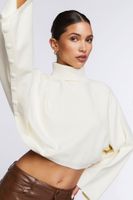 Women's Turtleneck Dolman-Sleeve Sweater in Ivory Large