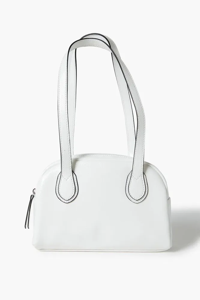 Women's Faux Leather Bowler Bag in White