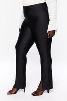 Women's Split Hem Leggings in Black, 0X