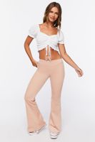 Women's Low-Rise Corduroy Flare Pants in Blush Small