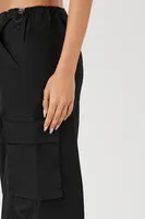 Women's Poplin Cargo Midi Skirt in Black Medium