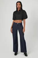 Women's Cropped Puff-Sleeve Shirt XS