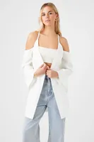 Women's Open-Shoulder Wrap Jacket in Cream Small