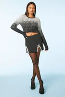 Women's Fuzzy Ombre Cropped Sweater