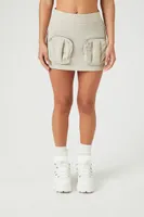 Women's Cargo Utility Mini Skirt in Birch, XS