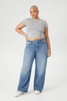 Women's Thermal Cropped T-Shirt in Harbor Grey, 0X