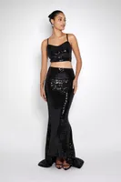 Women's Sequin Crop Top & Mermaid Maxi Skirt Set