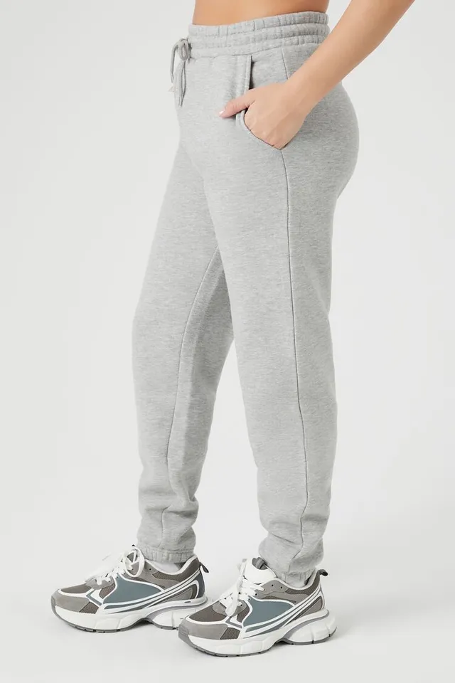 Forever 21 Women's Nylon-Blend High-Rise Joggers in Black/White