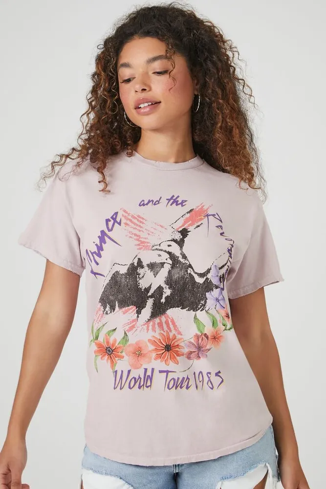 Women's Prince World Tour 1985 Graphic T-Shirt in Purple, M/L