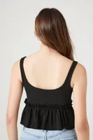 Women's Ribbed Knit Flounce Tank Top