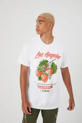 Men Los Angeles Strawberry Farm Tee in White, XXL