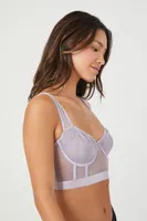 Women's Mesh Sweetheart Underwire Bra in Wisteria, XL