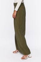 Women's High-Rise Wide-Leg Trousers in Olive, XS