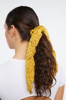 Floral Lace Bow Scrunchie in Mustard