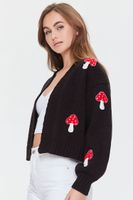 Women's Mushroom Cardigan Sweater in Black Small