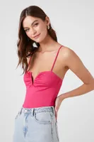 Women's Split-Neck Cami Bodysuit in Hibiscus, XL