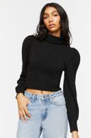 Women's Puff-Sleeve Turtleneck Sweater