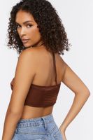 Women's Crisscross Halter Bralette in Chocolate Large