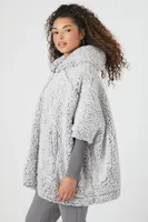 Women's Faux Shearling Hooded Poncho