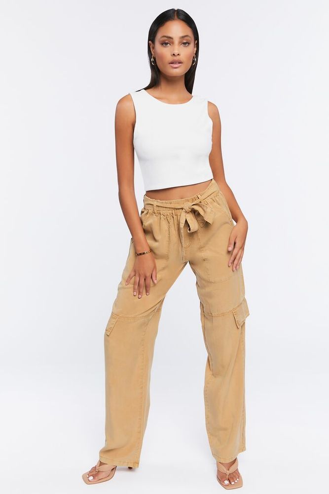 women's belted cargo pants