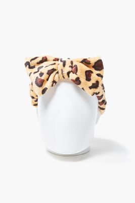 Leopard Print Bow Headwrap in Brown/Black
