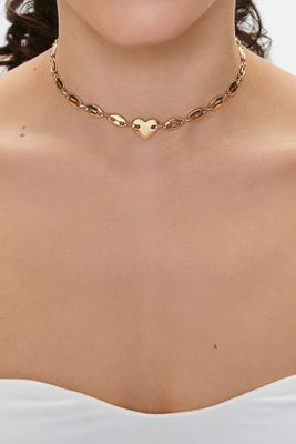 Women's Heart Chain Necklace in Gold