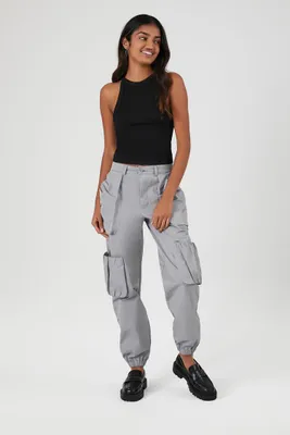 Women's Ruched Pocket Joggers in Harbor Grey Small