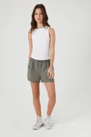 Women's Cutout Ribbed Knit Tank Top in White Small