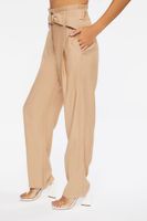 Women's Linen Wide-Leg Pants in Khaki Large