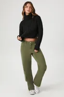 Women's Cropped Turtleneck Sweater