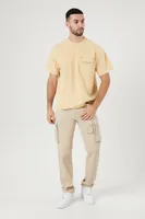 Men Mineral Wash Crew T-Shirt in Camel, XXL