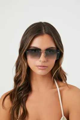 Rimless Rectangular Sunglasses