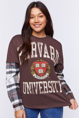 Women's Harvard University Graphic Combo T-Shirt in Brown Small