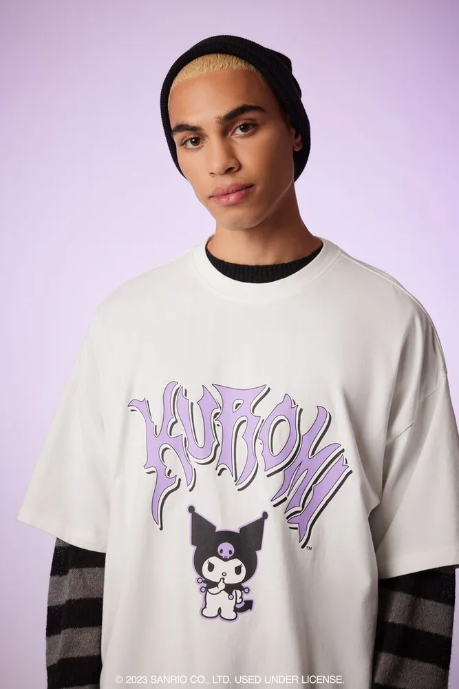 Men Kuromi Graphic Tee in White, XXL