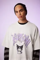 Men Kuromi Graphic Tee in White, XXL