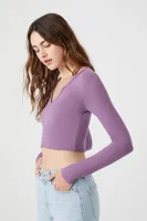 Women's Split-Neck Crop Top