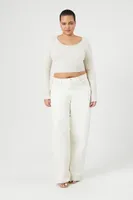 Women's Seamless Crop Top in Birch, 2X