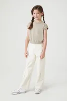 Girls Short-Sleeve Top (Kids) in Taupe, 5/6