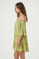 Women's Off-the-Shoulder Mini Dress in Sage Small