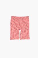 Girls Marled Knit Seamless Biker Shorts (Kids) in Sherbert Small