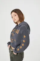 Women's Cropped Great Falls Zip-Up Hoodie in Dark Grey, XS