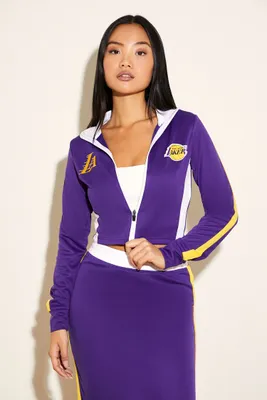 Women's Los Angeles Lakers Zip-Up Jacket in Purple Large