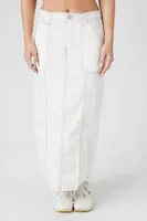 Women's Twill High-Rise Maxi Skirt in Ivory Medium