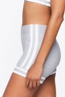 Women's Active Ribbed Seamless Shorts in Heather Grey Small