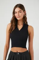 Women's Seamless Ribbed-Knit Zip-Up Tank Top