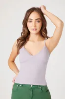 Women's Lace-Trim V-Neck Cami in Lavender, XL